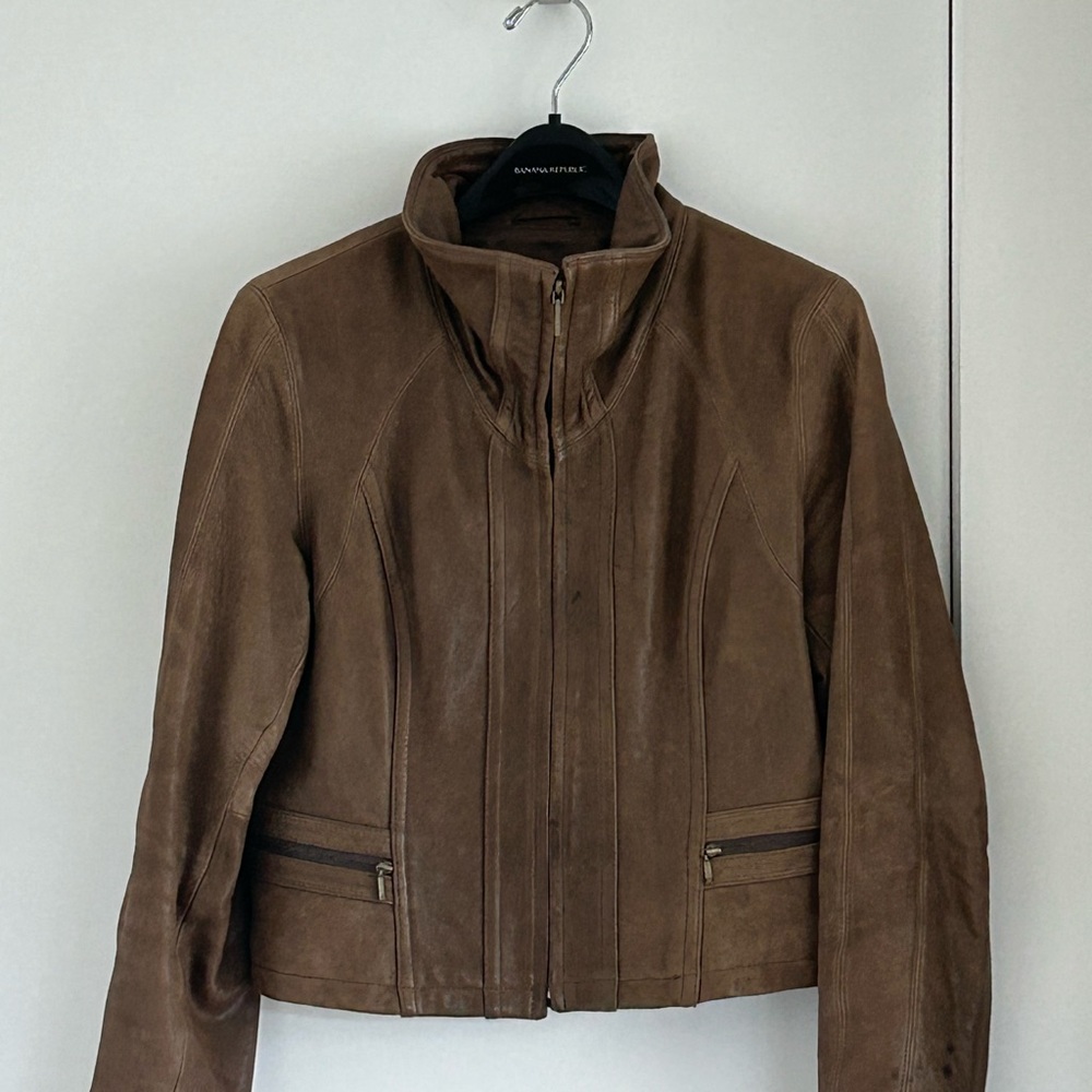 Kenneth Cole Brown Leather Jacket